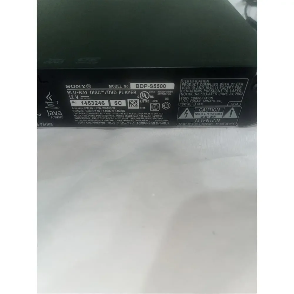 Sony BDP-S5500 Streaming 3D Blu-Ray Disc DVD Player Wi-Fi With Remote Tested!